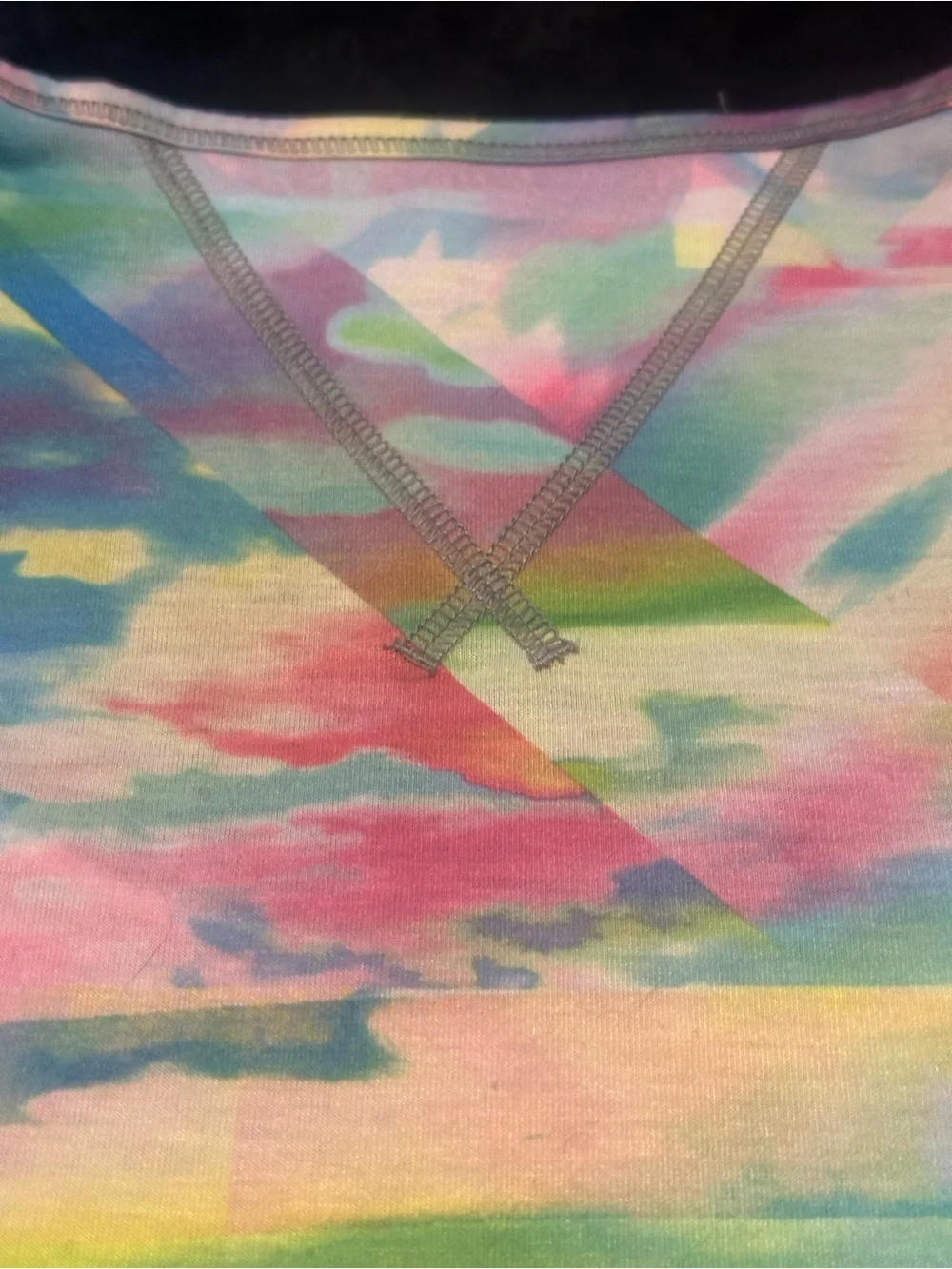 LUCY Brand  Multicolor Pastel Tie-Dye Crewneck Comfy Tee LARGE
